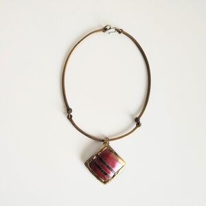 Creative Copper Ethnic Collar Brass and Copper Necklace with Pendant